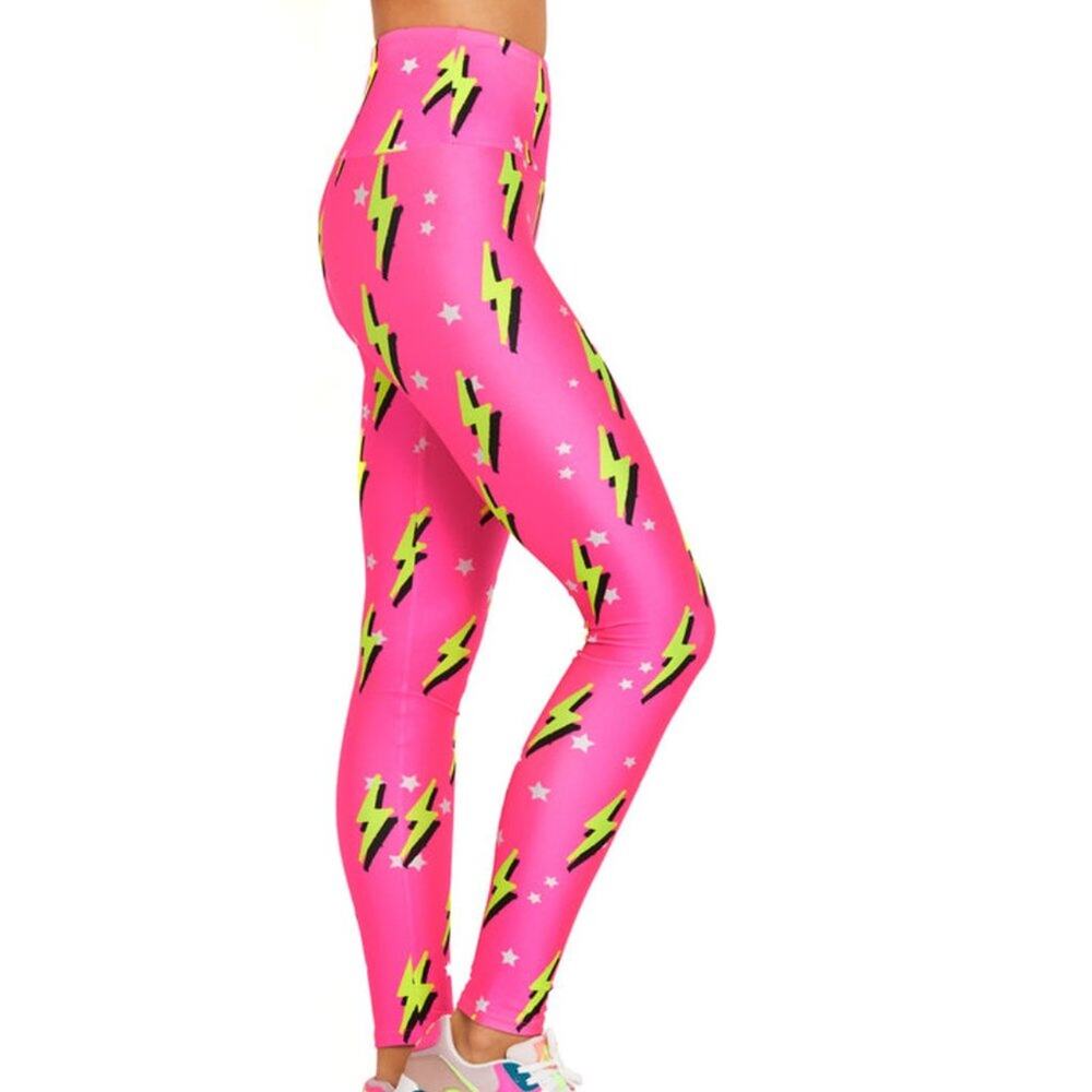 Goldsheep Flex All Day Pink Neon Bolts Legging - Picture 2 of 8